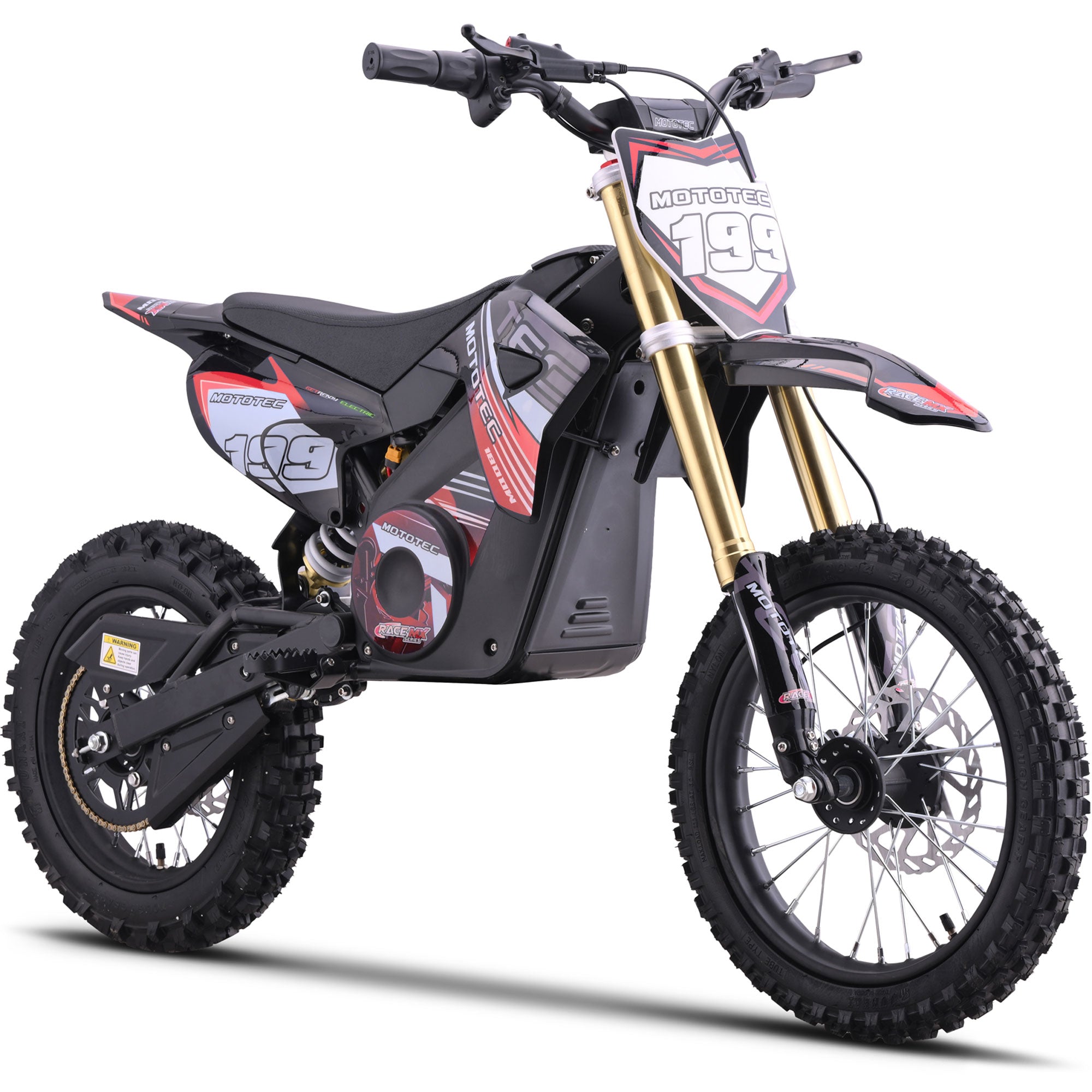 MotoTec 48v Pro Electric Dirt Bike 1800w Lithium, Red - MT-Dirt-Pro-1800_Red