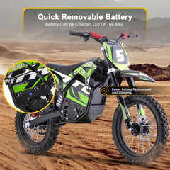 MotoTec 60v Pro Electric Dirt Bike 2000w Lithium, Green - MT-Dirt-Pro-2000_Green