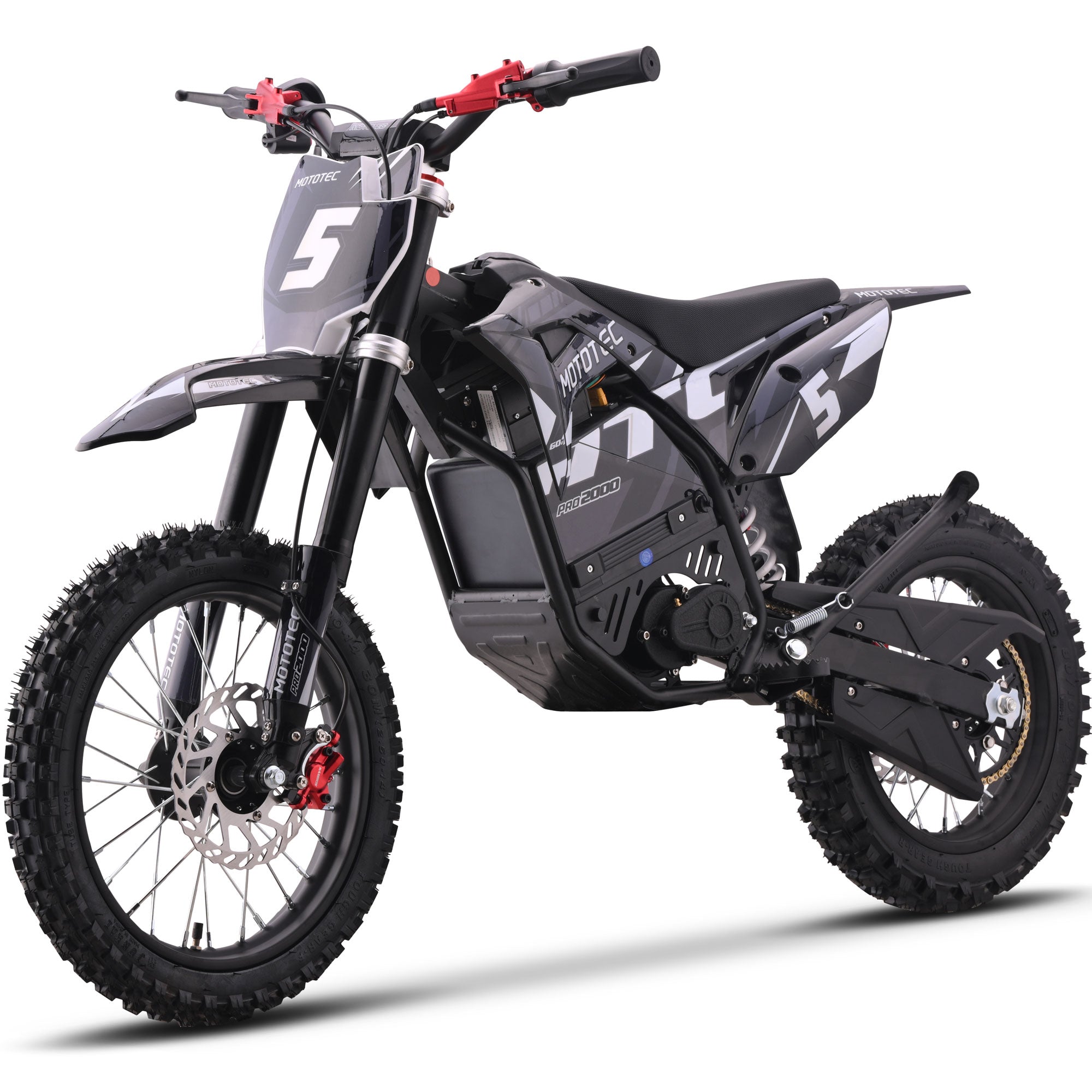 MotoTec 60v Pro Electric Dirt Bike 2000w Lithium, Grey - MT-Dirt-Pro-2000_Grey