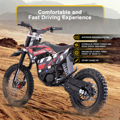 MotoTec 60v Pro Electric Dirt Bike 2000w Lithium, Red - MT-Dirt-Pro-2000_Red