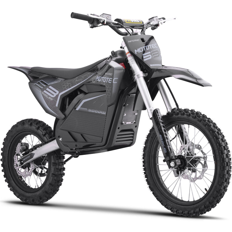 MotoTec 72v Pro Electric Dirt Bike 5000w Lithium, Grey - MT-Dirt-Pro-5000_Grey