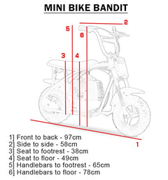 MotoTec Bandit 52cc 2-Stroke Kids Gas Mini Bike - MT-MB-52cc-Bandit