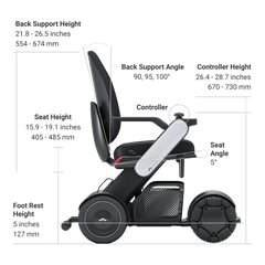 Whill Model C2 High Back Portable Electric Wheelchair - C2 High Back