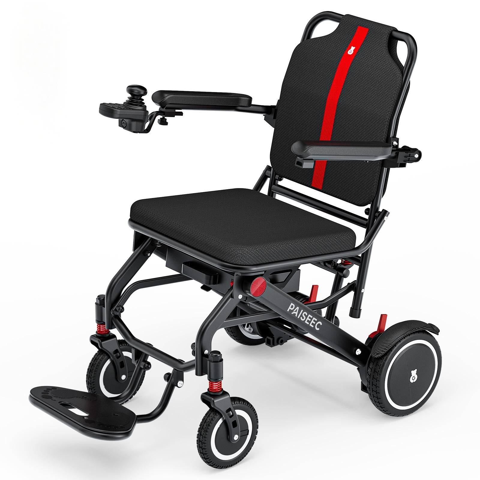Paiseec Lightweight Electric Wheelchair, 11-22 Miles Range per Charge - Q3