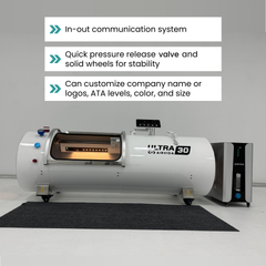 Airvida Ultra 30 2.0 ATA (89" x 30") Hard Shell Lying Hyperbaric Chamber