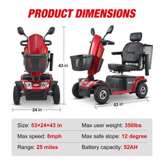 Metro Mobility S500 4-Wheel Heavy-Duty Scooter - W429P151XX