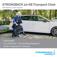 STRONGBACK Excursion : 12+AB Transport Wheelchair - 1016+AB