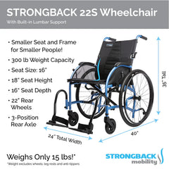 STRONGBACK Comfort Small : 22S Wheelchair - 1017