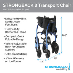 STRONGBACK EXCURSION 8 TRANSPORT WHEELCHAIR - 1002