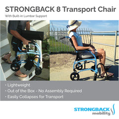 STRONGBACK EXCURSION 8 TRANSPORT WHEELCHAIR - 1002