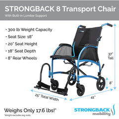 STRONGBACK EXCURSION 8 TRANSPORT WHEELCHAIR - 1002