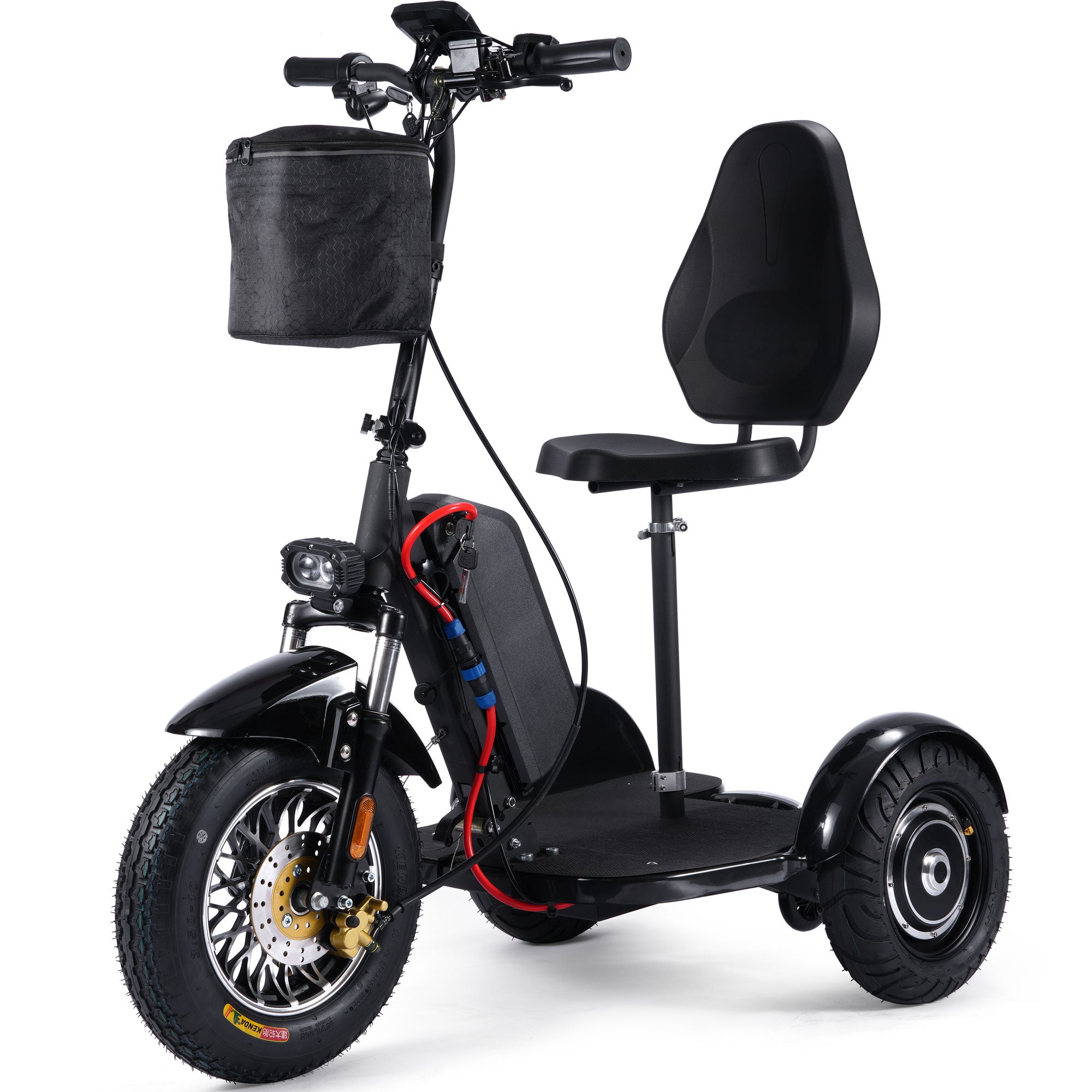 MotoTec 48v 900 Watt Lithium Electric Powered Trike, Black - MT-TRK-900-Lithium_Black