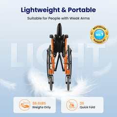 Vocic 3 In 1 Lightweight Foldable Manual Wheelchair - U31