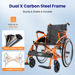 Vocic 3 In 1 Lightweight Foldable Manual Wheelchair - U31