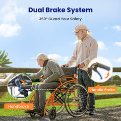 Vocic 3 In 1 Lightweight Foldable Manual Wheelchair - U31