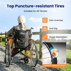 Vocic 3 In 1 Lightweight Foldable Manual Wheelchair - U31