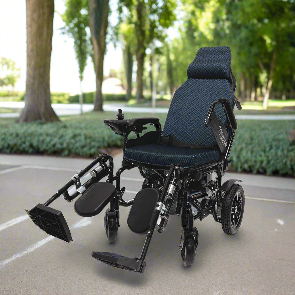 ComfyGo Remote Controlled Electric Wheelchair with Automatic Reclining Backrest & Lifting Leg Rests - X-9