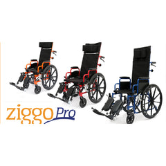 Circle Specialty Ziggo Pro Lightweight Reclining Wheelchair - ZREC*
