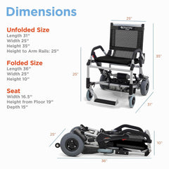Journey Zinger Lightweight Folding Power Chair with Zero-Turn Dual-Lever Steering - 8300*