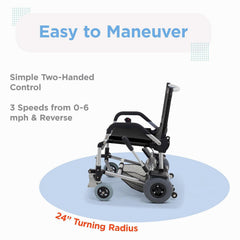 Journey Zinger Lightweight Folding Power Chair with Zero-Turn Dual-Lever Steering - 8300*