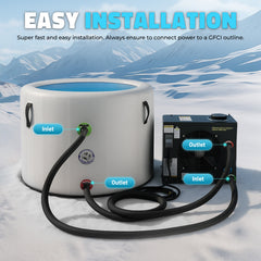 ANZZI Gale Cold Plunge Chiller and Heater - 1 HP in Black with 38°F to 104°F Cooling and Heating, WiFi App Control, and Filter - CP-CHILL1HP