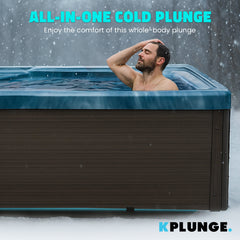 ANZZI 69 in. 1-Person 2-Jets All-in-One Cold Plunge and Hot Tub with Built-in Chiller, Lights, and WiFi in Blue - CP-CH7939BL
