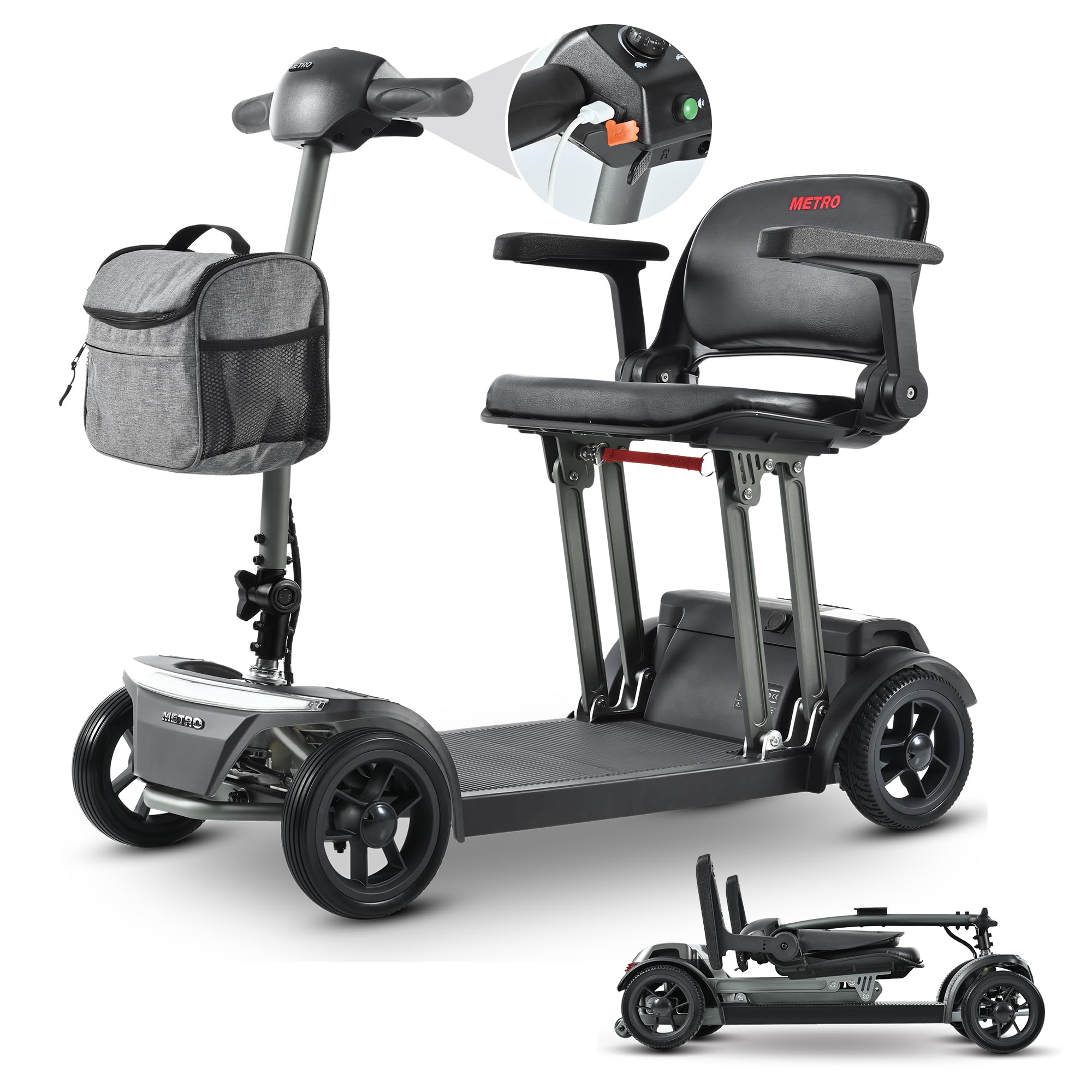 Metro Mobility Air Traveller Folding 4-Wheel Mobility Scooter - W429P29048X