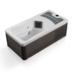 ANZZI 69 in. 1-Person 2-Jets All-in-One Cold Plunge and Hot Tub with Built-in Chiller, Lights, and WiFi in White - CP-CH7939WH