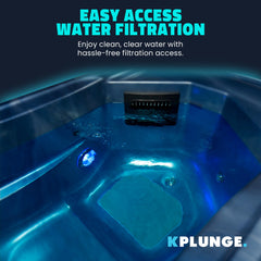 ANZZI 69 in. 1-Person 2-Jets All-in-One Cold Plunge and Hot Tub with Built-in Chiller, Lights, and WiFi in Blue - CP-CH7939BL