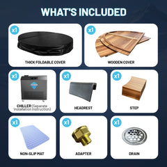 ANZZI 62 in. 2-Person Cold Plunge  Ice Bath Tub/Hot Tub with 3/4 HP Powerful Chiller and Heater in Natural Finish