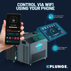 ANZZI 62 in. 2-Person Cold Plunge  Ice Bath Tub/Hot Tub with 3/4 HP Powerful Chiller and Heater in Natural Finish