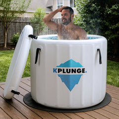 ANZZI Arctic Fox 1-Person Inflatable Cold Plunge Ice Bath Tub/Hot Tub with PVC Insulated Lid, Pump, and Repair Kit in Gray - CP-IFBAR