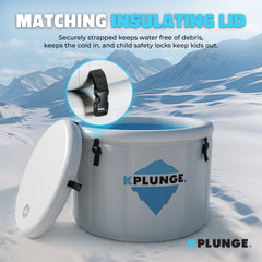 ANZZI Arctic Fox 1-Person Inflatable Cold Plunge Ice Bath Tub/Hot Tub with PVC Insulated Lid, Pump, and Repair Kit in Gray - CP-IFBAR