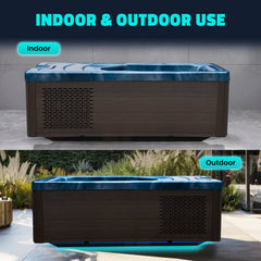 ANZZI 69 in. 1-Person 2-Jets All-in-One Cold Plunge and Hot Tub with Built-in Chiller, Lights, and WiFi in Blue - CP-CH7939BL