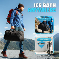 ANZZI Arctic Fox 1-Person Inflatable Cold Plunge Ice Bath Tub/Hot Tub with PVC Insulated Lid, Pump, and Repair Kit in Gray - CP-IFBAR