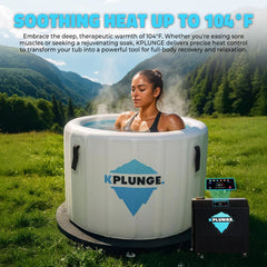 ANZZI Arctic Fox 1-Person Inflatable Cold Plunge Ice Bath Tub/Hot Tub with PVC Insulated Lid, 1 HP Chiller and Heater in Gray - CP-IFBAR-1HP