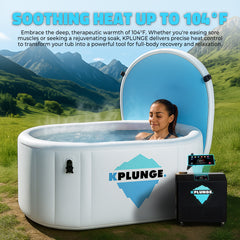 ANZZI Kodiak 1-Person Inflatable Cold Plunge Ice Bath Tub/Hot Tub with PVC Insulated Lid, 1 HP Chiller and Heater in Gray - CP-IFTUB-1HP