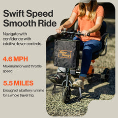 SuperHandy Passport Plus 3 Wheel Mobility Scooter - 48V 2Ah Battery, 330Lb Max - GUT140