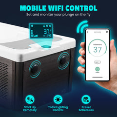 ANZZI 69 in. 1-Person 2-Jets All-in-One Cold Plunge and Hot Tub with Built-in Chiller, Lights, and WiFi in White - CP-CH7939WH