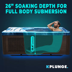 ANZZI 69 in. 1-Person 2-Jets All-in-One Cold Plunge and Hot Tub with Built-in Chiller, Lights, and WiFi in Blue - CP-CH7939BL