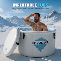 ANZZI Arctic Fox 1-Person Inflatable Cold Plunge Ice Bath Tub/Hot Tub with PVC Insulated Lid, Pump, and Repair Kit in Gray - CP-IFBAR