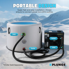 ANZZI Arctic Fox 1-Person Inflatable Cold Plunge Ice Bath Tub/Hot Tub with PVC Insulated Lid, Pump, and Repair Kit in Gray - CP-IFBAR