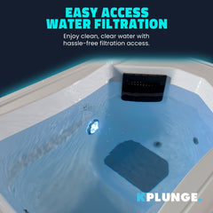 ANZZI 69 in. 1-Person 2-Jets All-in-One Cold Plunge and Hot Tub with Built-in Chiller, Lights, and WiFi in White - CP-CH7939WH
