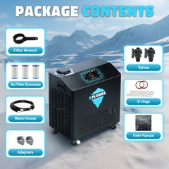 ANZZI Gale Cold Plunge Chiller and Heater - 1 HP in Black with 38°F to 104°F Cooling and Heating, WiFi App Control, and Filter - CP-CHILL1HP