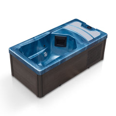 ANZZI 69 in. 1-Person 2-Jets All-in-One Cold Plunge and Hot Tub with Built-in Chiller, Lights, and WiFi in Blue - CP-CH7939BL
