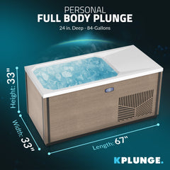 ANZZI Iroquois 67 in. 1-Person Mono-Jet All-in-One Cold Plunge Ice Bath/Hot Tub with Built-in Chiller/Heater in Chestnut - CP-CH6732N