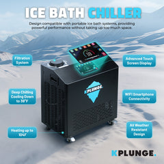 ANZZI Gale Cold Plunge Chiller and Heater - 1 HP in Black with 38°F to 104°F Cooling and Heating, WiFi App Control, and Filter - CP-CHILL1HP